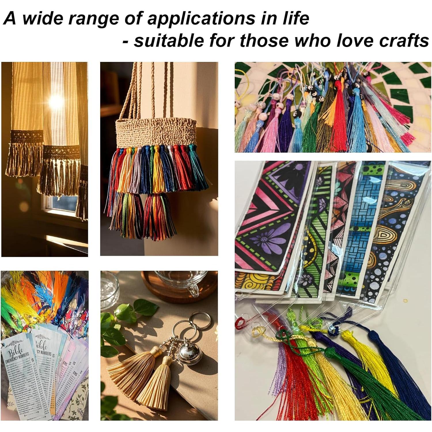 MUXGOA 154 Piezas Borlas de Seda para Manualidades Multicolor