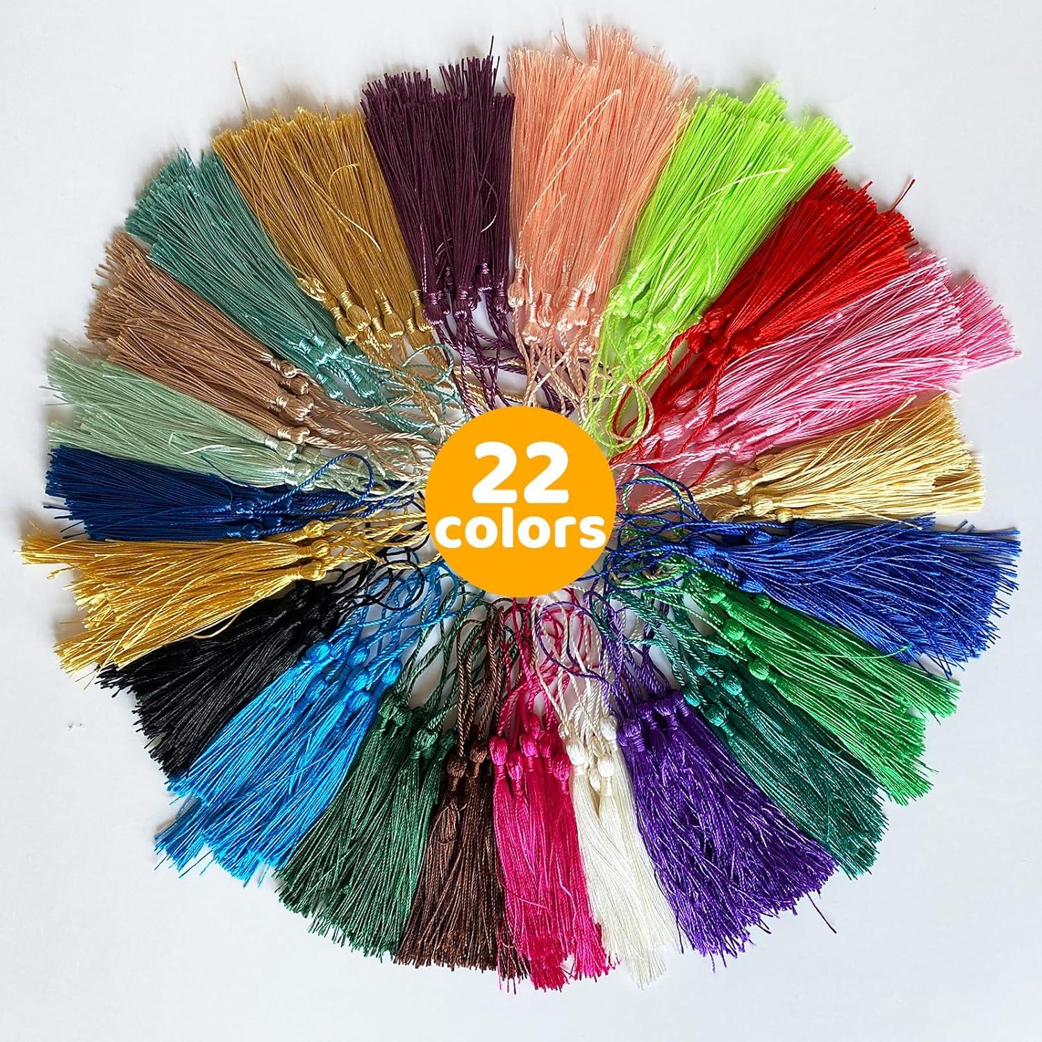 MUXGOA 154 Piezas Borlas de Seda para Manualidades Multicolor