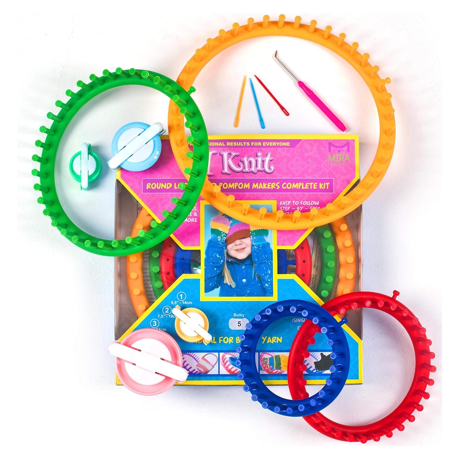 Kit de Telar de Tejer Redondo Mira HandCrafts - 4 Telares y Accesorios