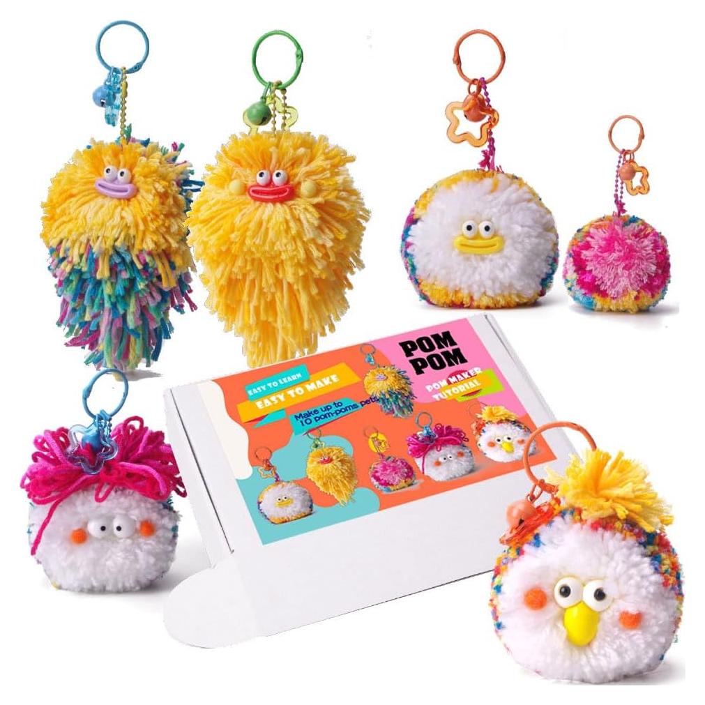 Kit de Manualidades Pom Pom Pets ACADOIT - Crea 10 Pom-Poms
