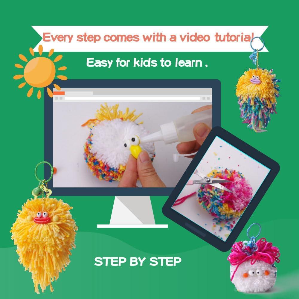 Kit de Manualidades Pom Pom Pets ACADOIT - Crea 10 Pom-Poms