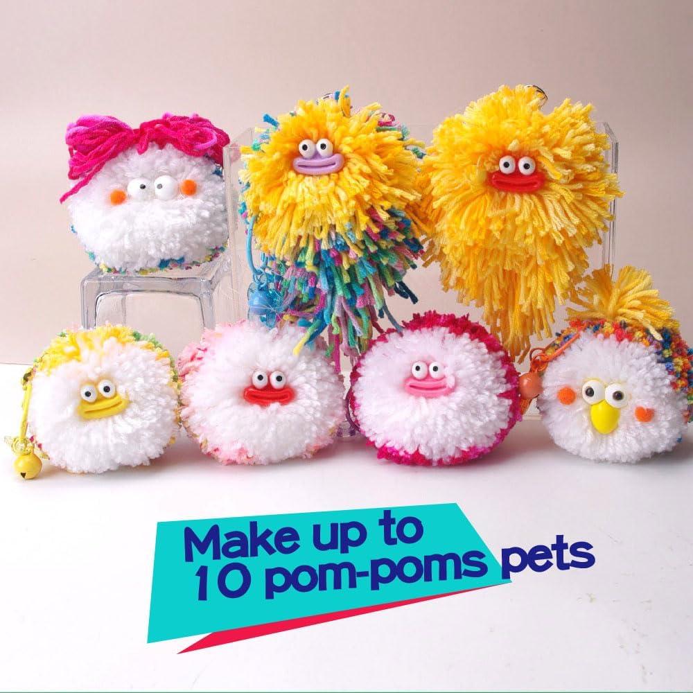 Kit de Manualidades Pom Pom Pets ACADOIT - Crea 10 Pom-Poms