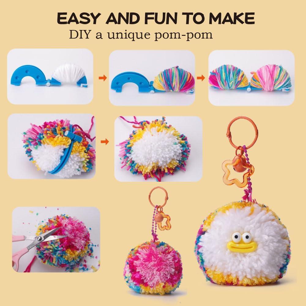 Kit de Manualidades Pom Pom Pets ACADOIT - Crea 10 Pom-Poms