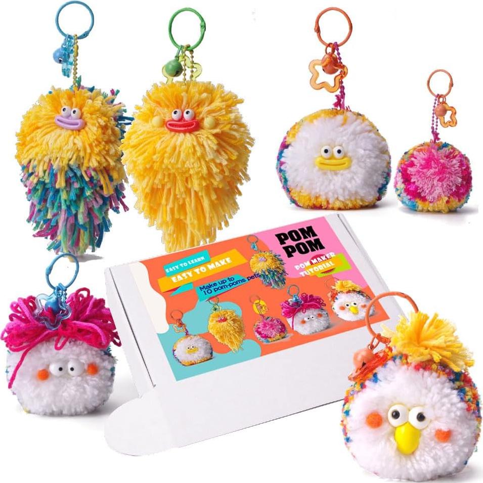 Kit de Manualidades Pom Pom Pets ACADOIT - Crea 10 Pom-Poms