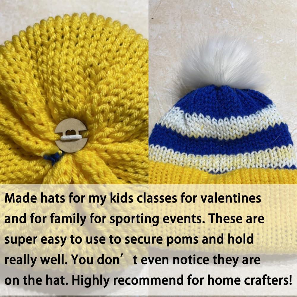 50 Botones Pom Poms Desmontables Bantlou para Gorras Tejidas
