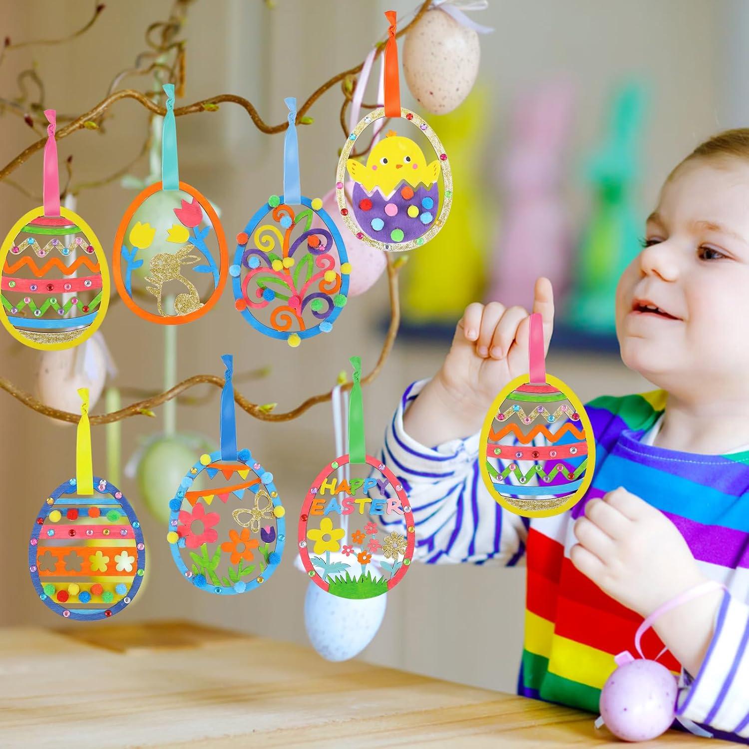 35 Piezas Adornos de Madera DIY Happy Makers Pascua