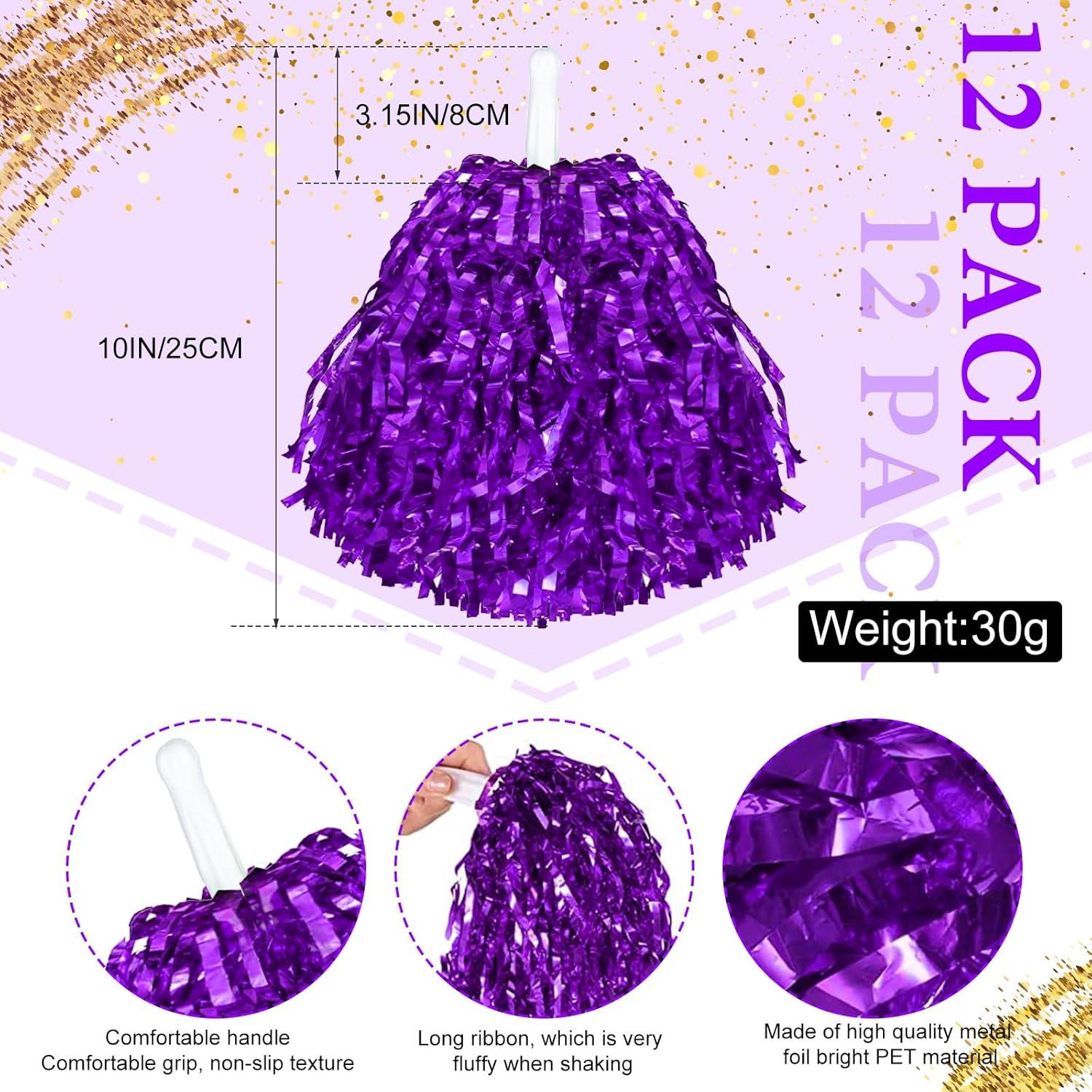 40 Accesorios de Animación Morados - Aplaudidores, Pompones y Palos