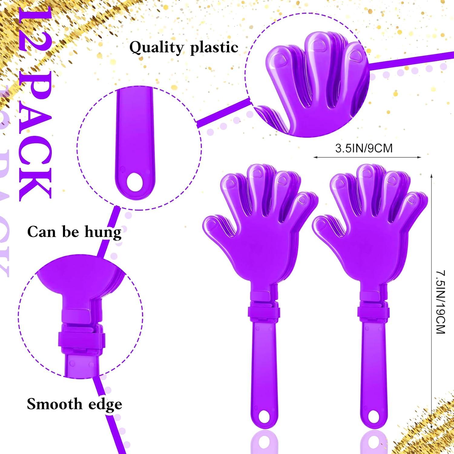 40 Accesorios de Animación Morados - Aplaudidores, Pompones y Palos