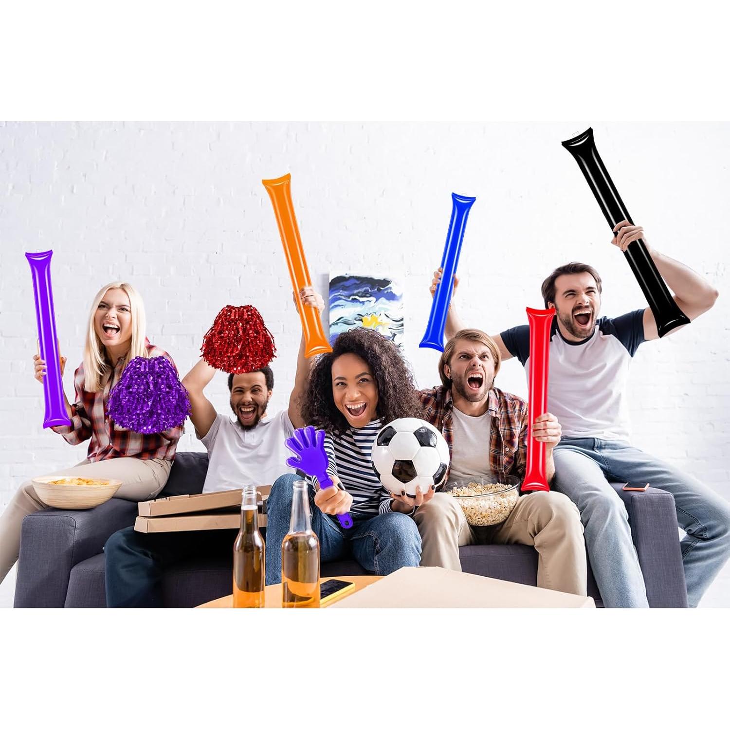 40 Accesorios de Animación Morados - Aplaudidores, Pompones y Palos