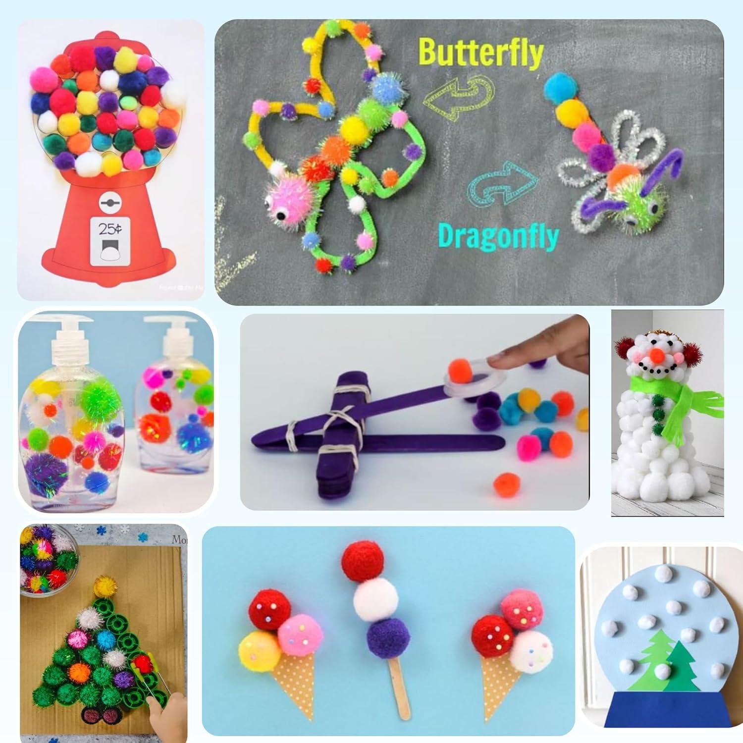 Pompones Multicolores Adeweave - 1000 Piezas Variadas para Manualidades