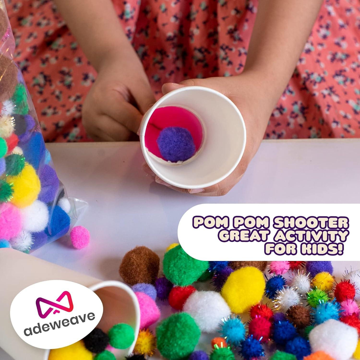 Pompones Multicolores Adeweave - 1000 Piezas Variadas para Manualidades