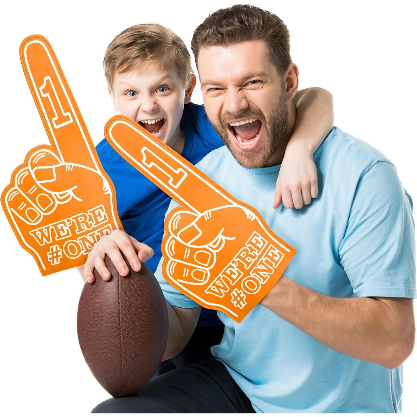 Dedo de Espuma Gigante Sotiff Paquete de 6 Naranja 23x46cm