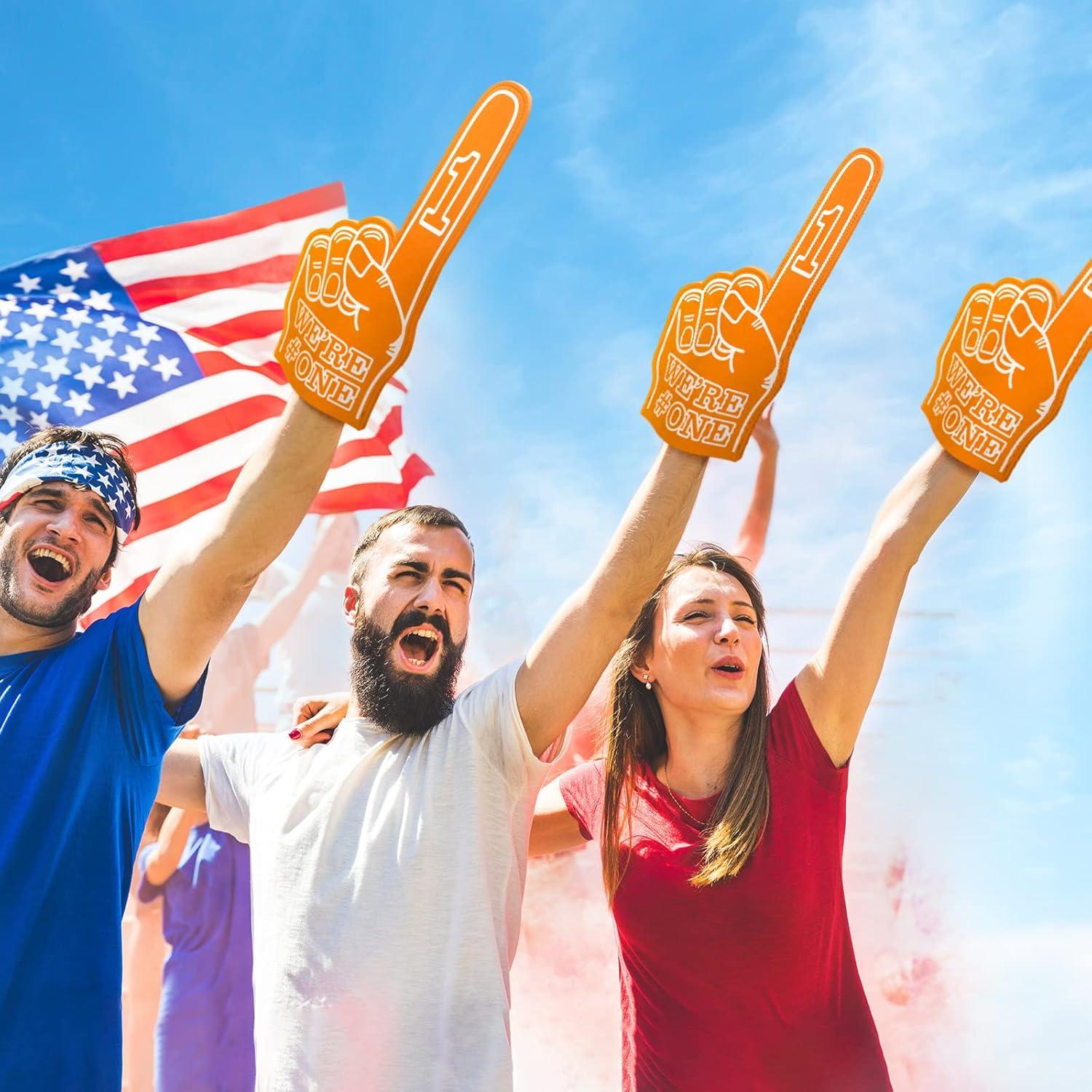 Dedo de Espuma Gigante Sotiff Paquete de 6 Naranja 23x46cm