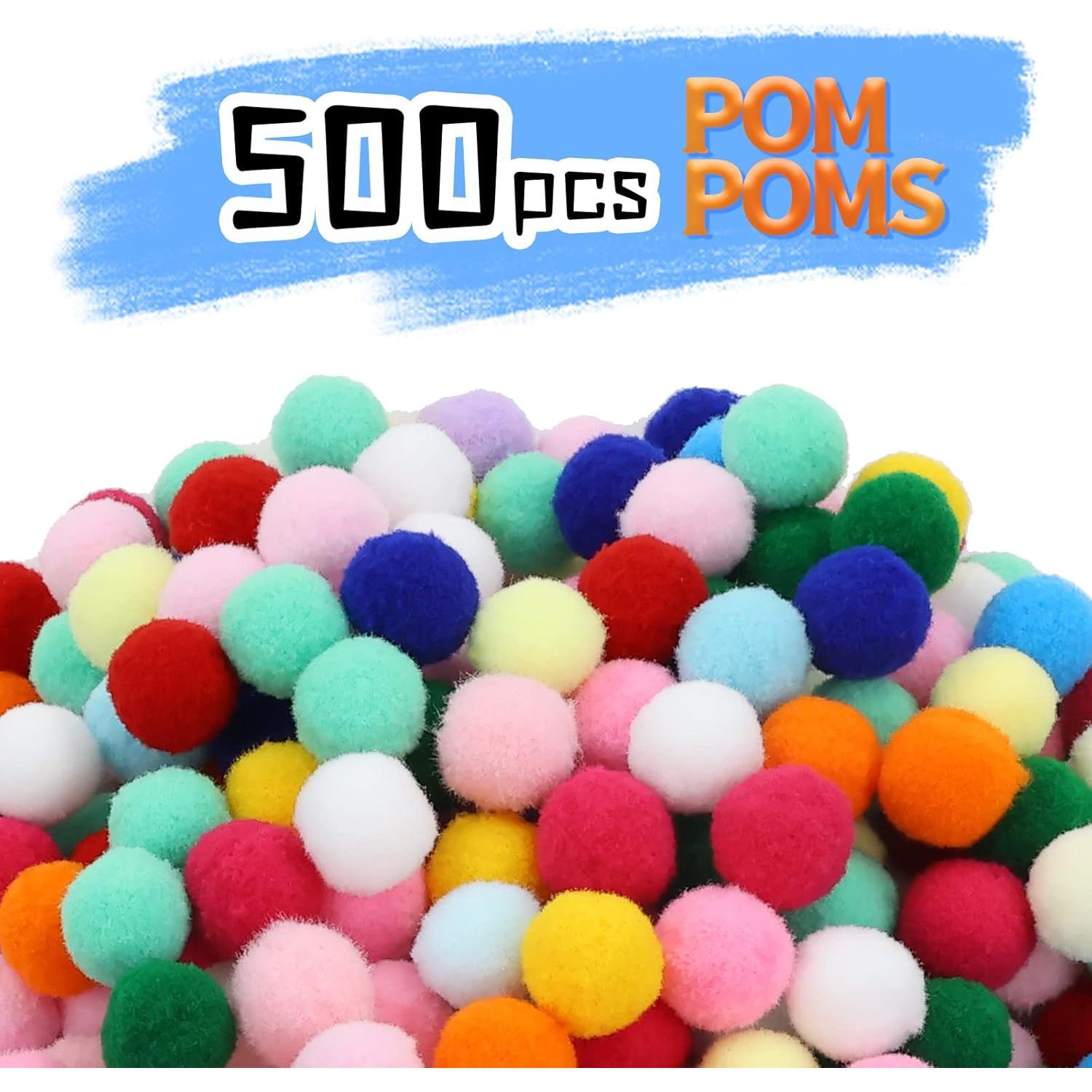 Pompones de Colores Arcoíris Lawie 500 Piezas 2cm Manualidades