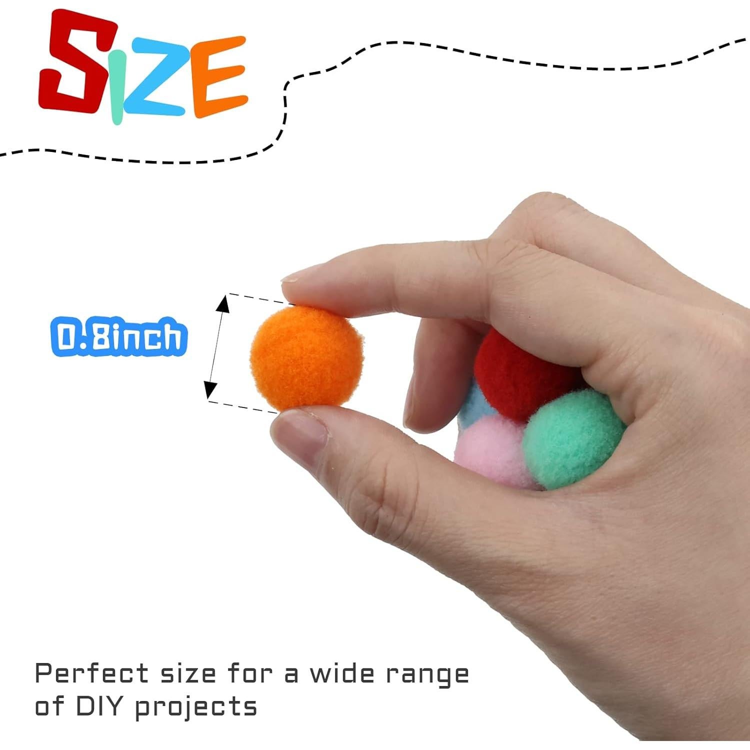 Pompones de Colores Arcoíris Lawie 500 Piezas 2cm Manualidades