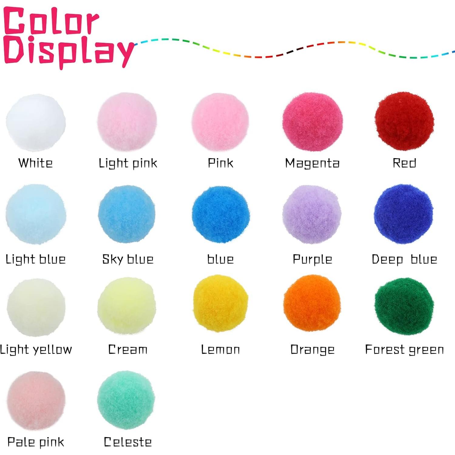 Pompones de Colores Arcoíris Lawie 500 Piezas 2cm Manualidades