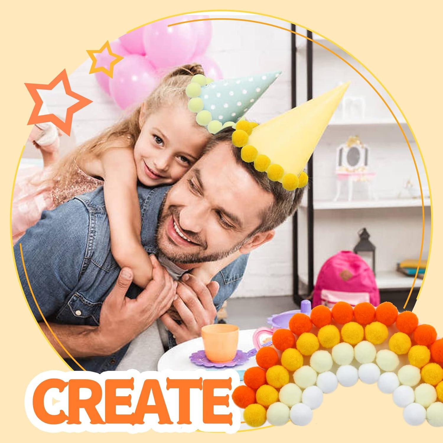 Pompones de Colores Arcoíris Lawie 500 Piezas 2cm Manualidades