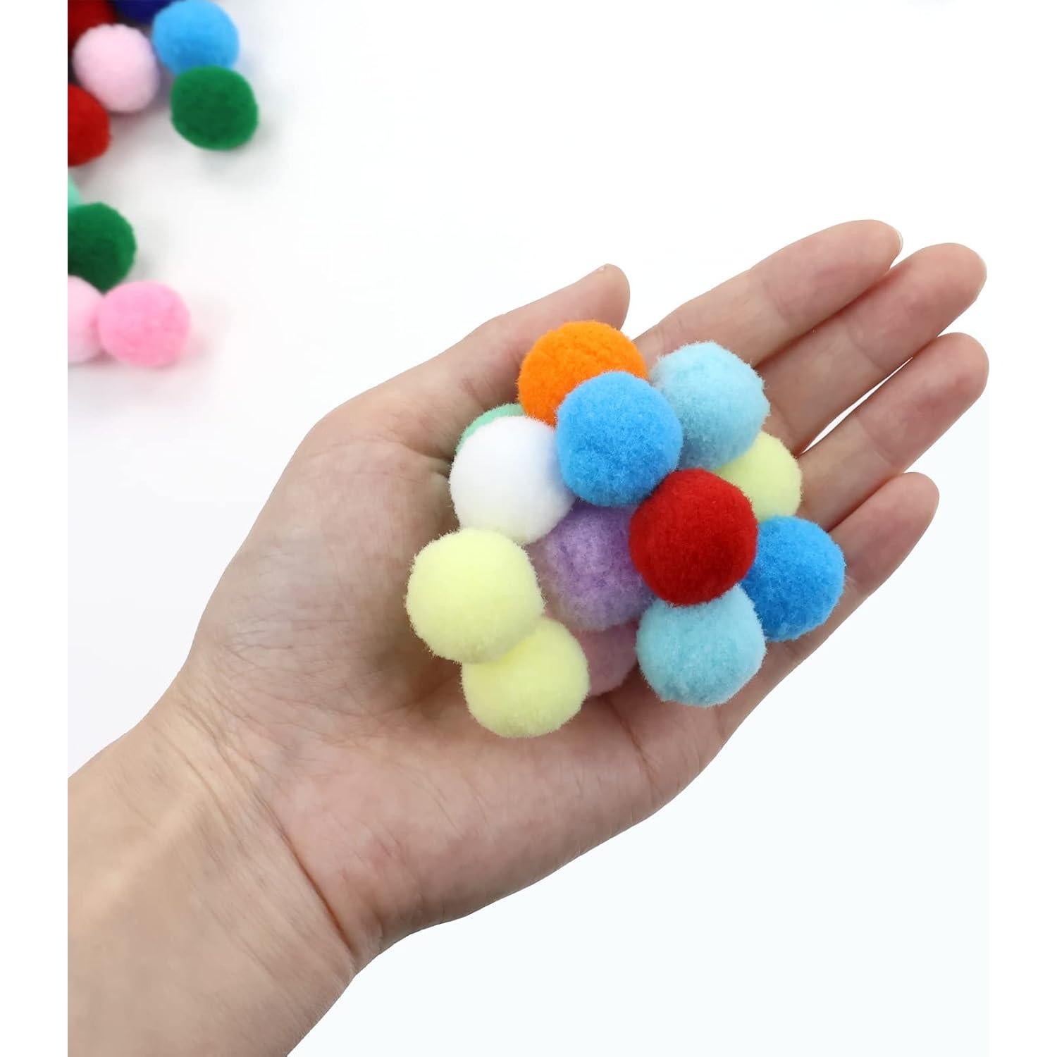 Pompones de Colores Arcoíris Lawie 500 Piezas 2cm Manualidades