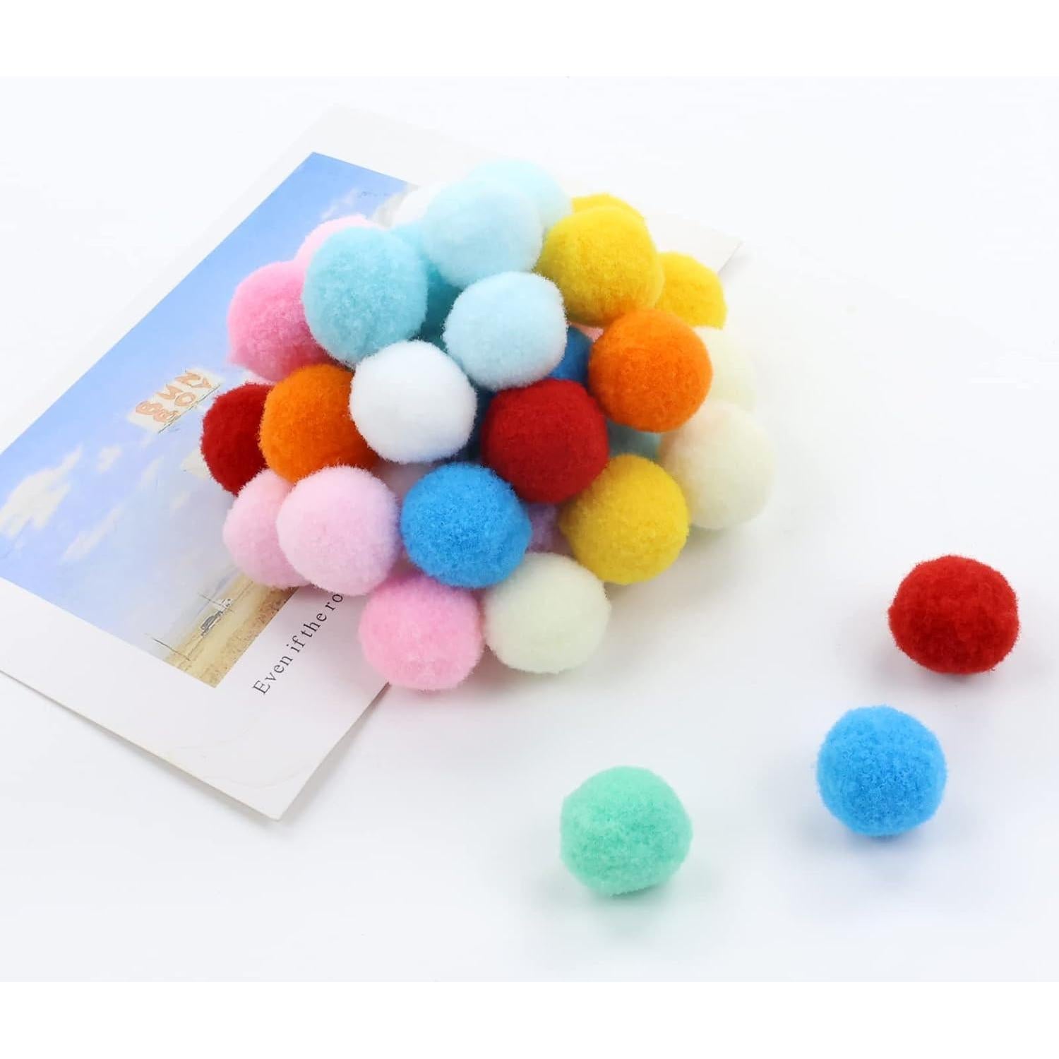 Pompones de Colores Arcoíris Lawie 500 Piezas 2cm Manualidades