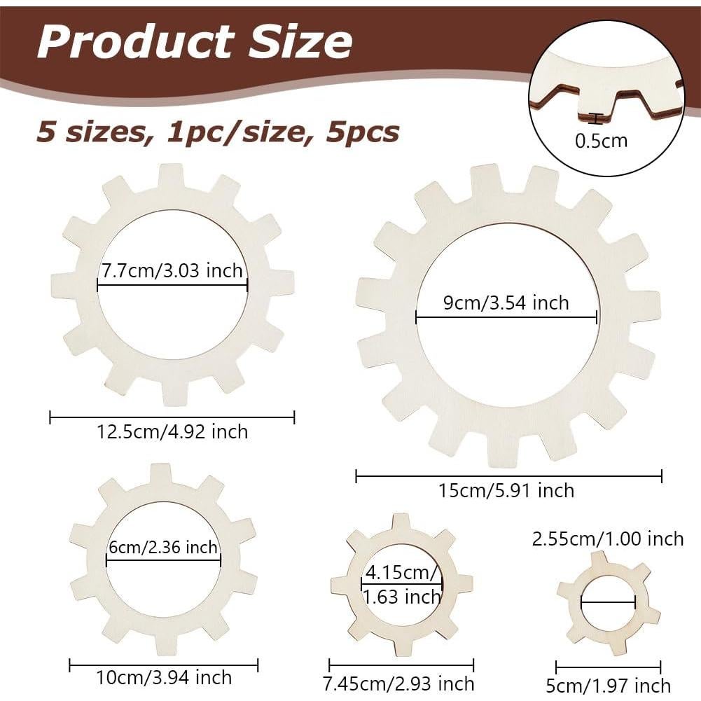 Telar Redondo de Madera BENECREAT 5 Piezas para Tejer Flores