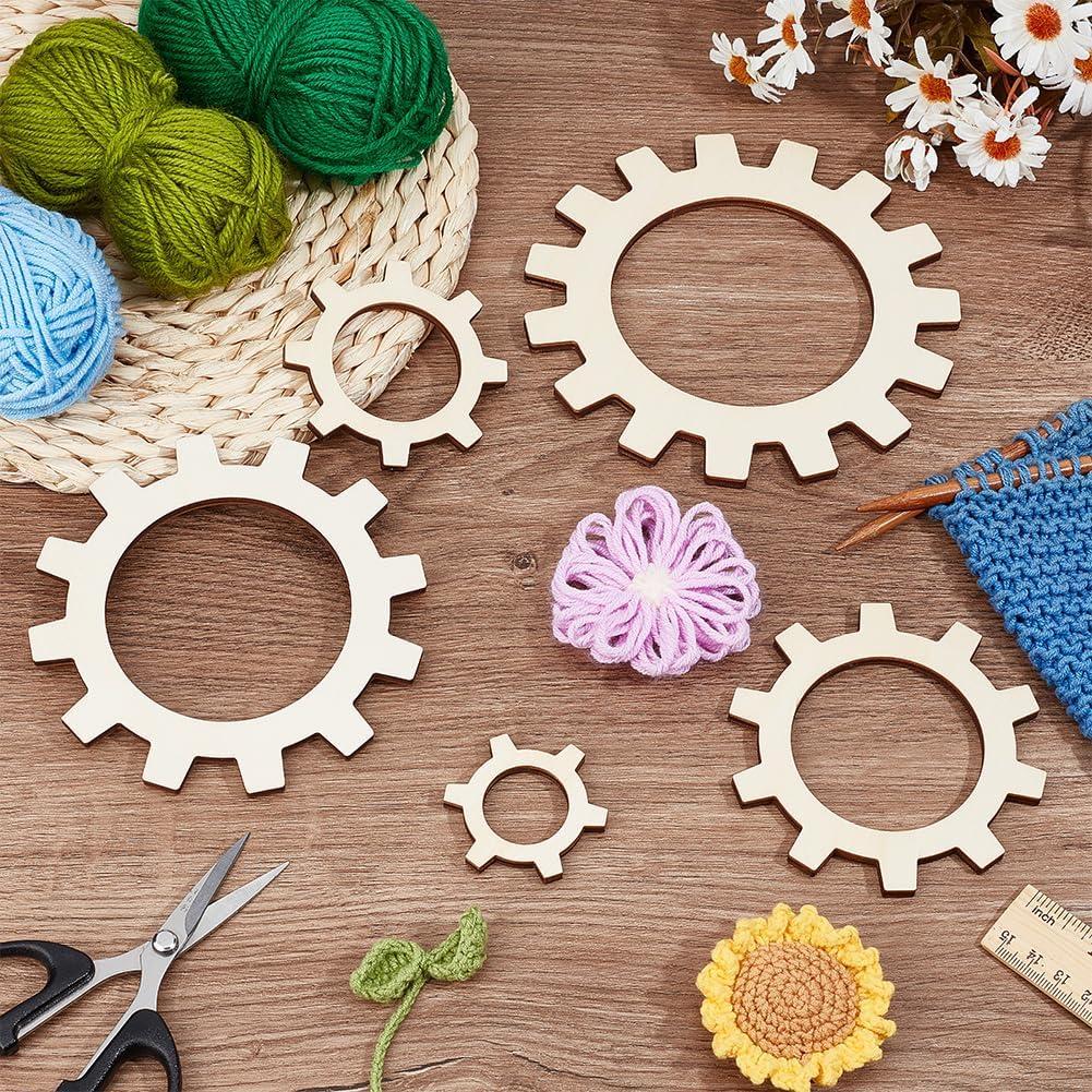 Telar Redondo de Madera BENECREAT 5 Piezas para Tejer Flores