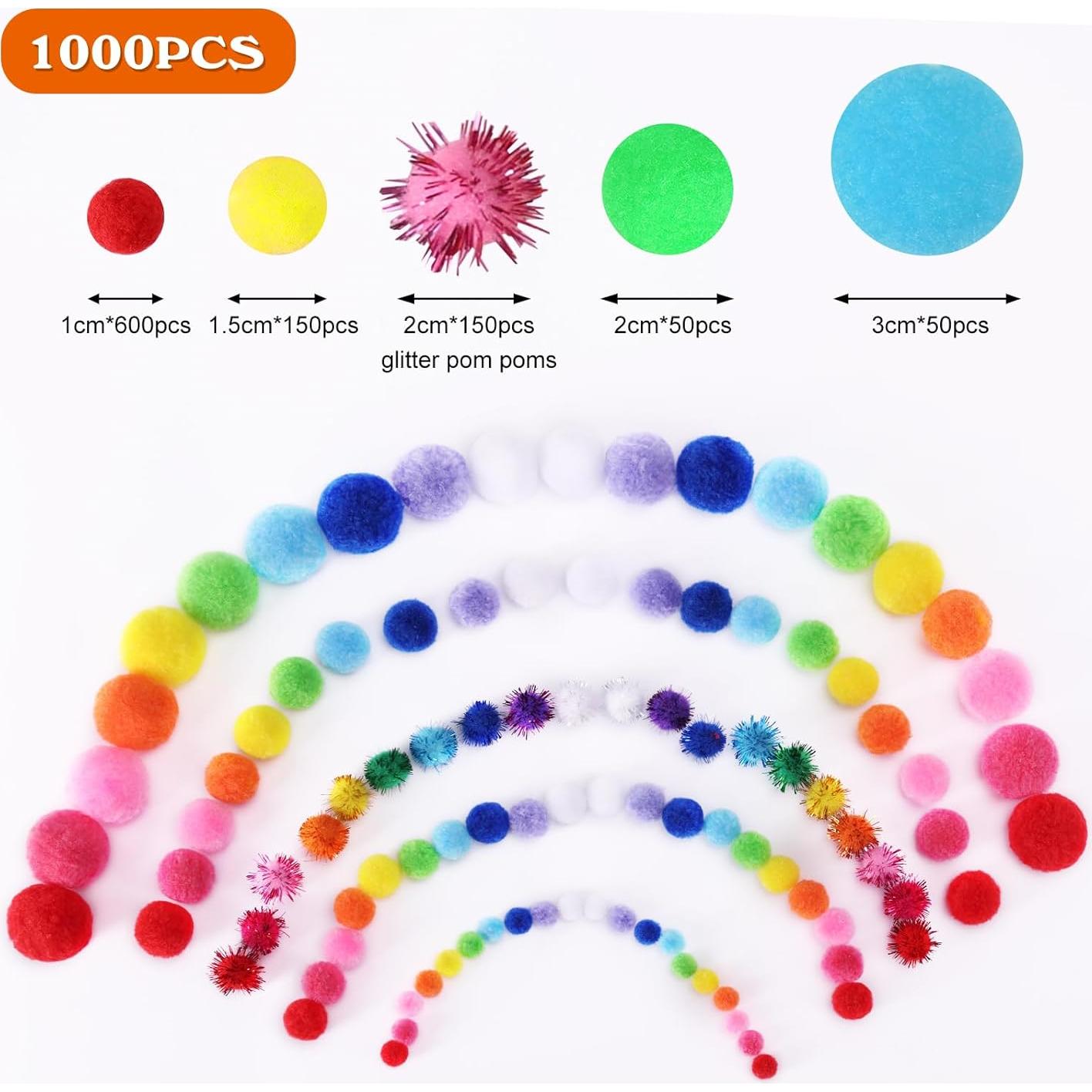 Bolas Pom Pom Multicolor 1000pcs LoveS para Manualidades