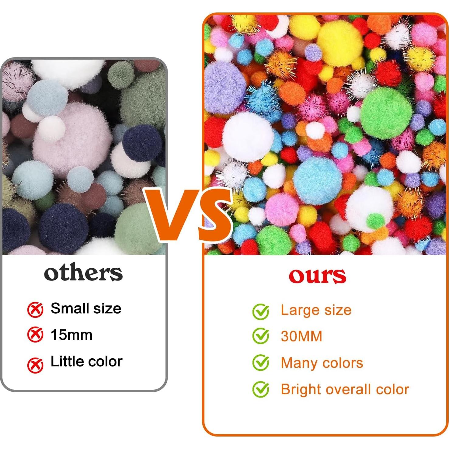 Bolas Pom Pom Multicolor 1000pcs LoveS para Manualidades