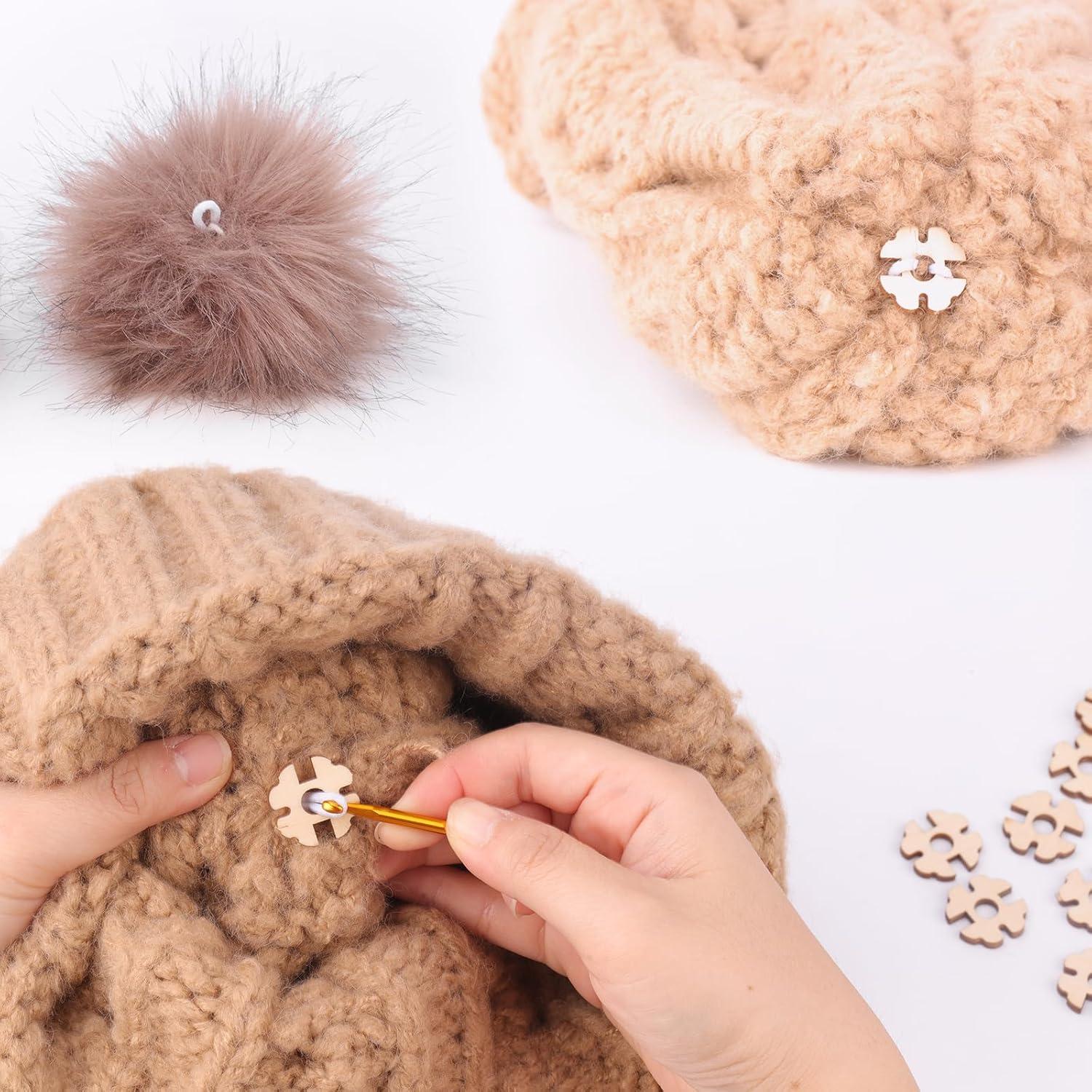 Botones de Pom Pom de Madera YeyeCyrilze 100 Pcs 2cm