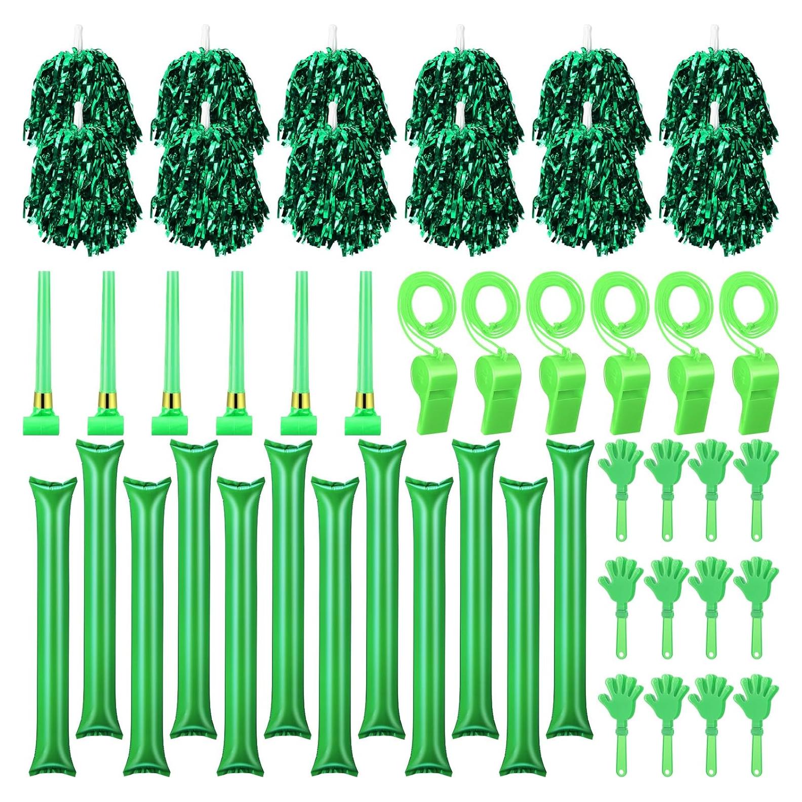 48 Accesorios de Animación Verde ZCYSRLQIN - Pompones, Silbatos y Aplaudidores