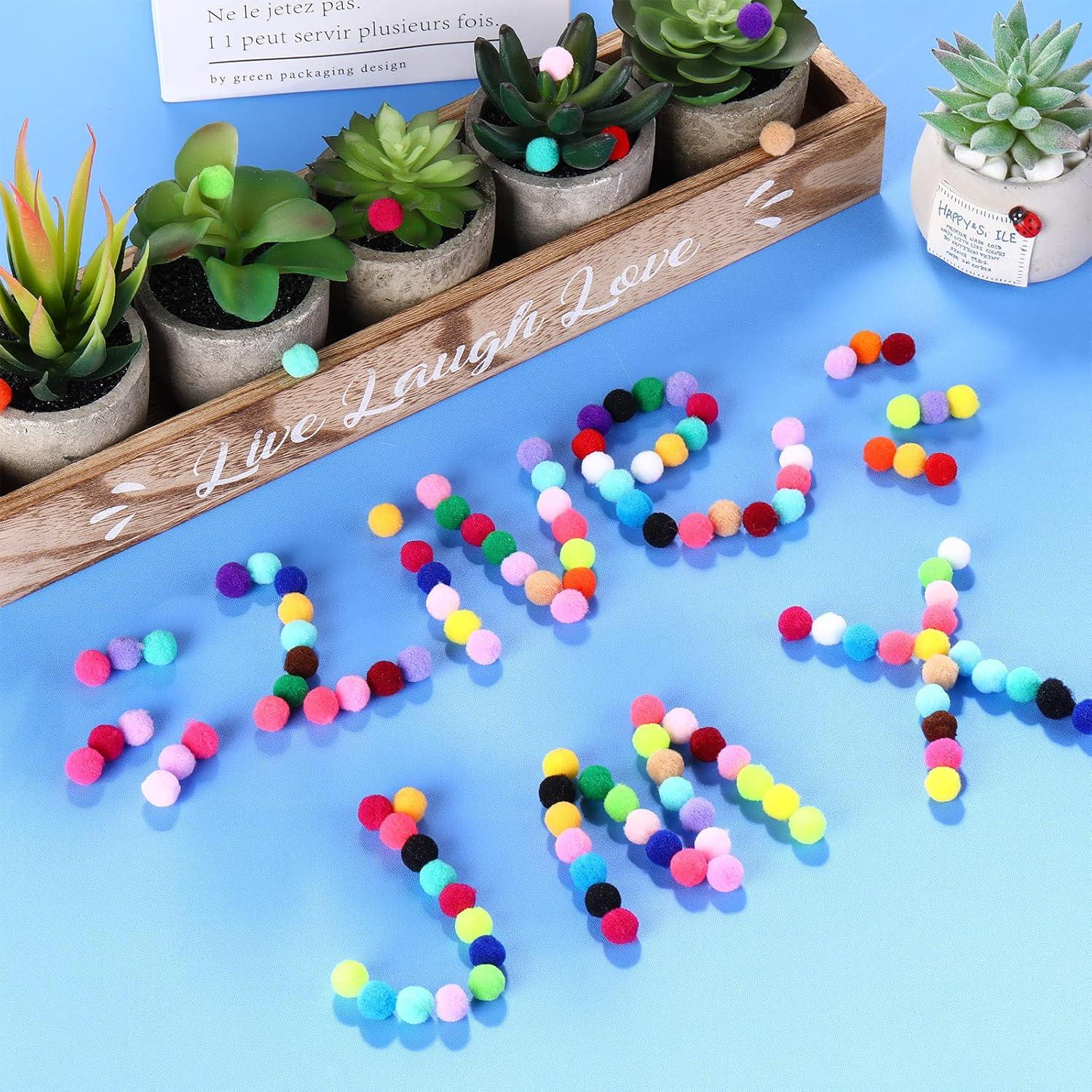 Yunsailing 4000 Pom Poms Multicolor 1cm para Manualidades DIY