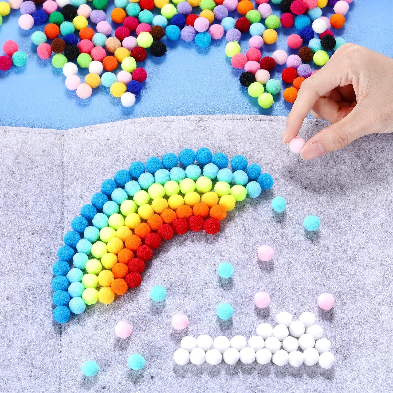 Yunsailing 4000 Pom Poms Multicolor 1cm para Manualidades DIY