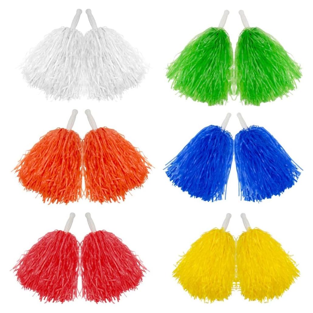 Pom Poms de Animación Hooshing 12 Piezas Multicolor para Deportes