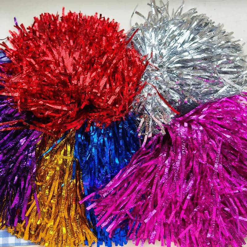 Pompones de Animación Lovecheer 12 Piezas Brillantes Rosa Fucsia