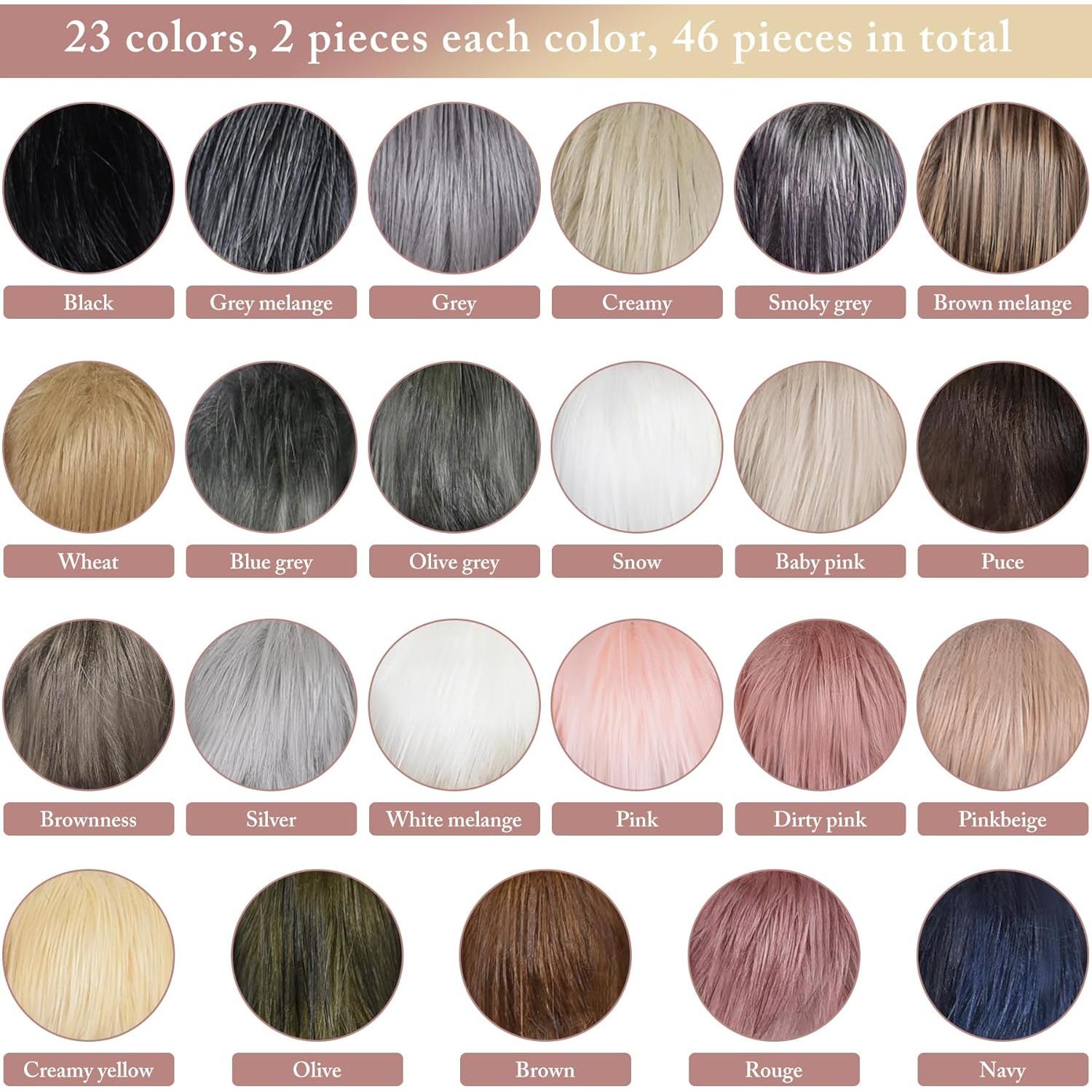 46 Piezas Pom Pom de Piel Sintética SIQUK 10 cm Colores Suaves