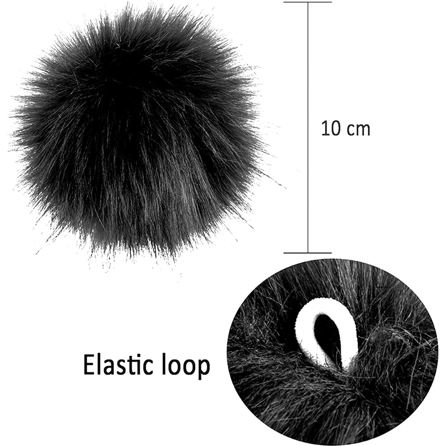 46 Piezas Pom Pom de Piel Sintética SIQUK 10 cm Colores Suaves