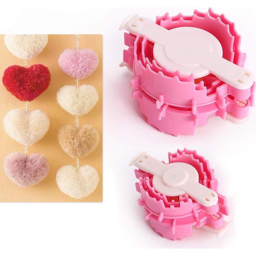 Hacedor de Pom Pom Ankexin 2X L+S Corazón 50-70mm