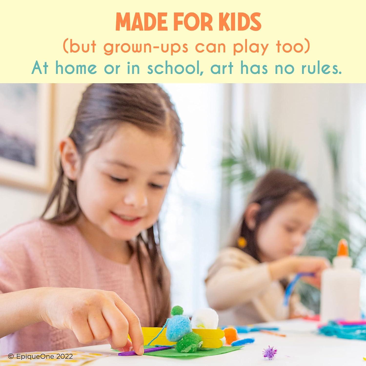 Set de Suministros de Arte EpiqueOne 2100 Piezas - Pompones, Ojos Móviles y Más