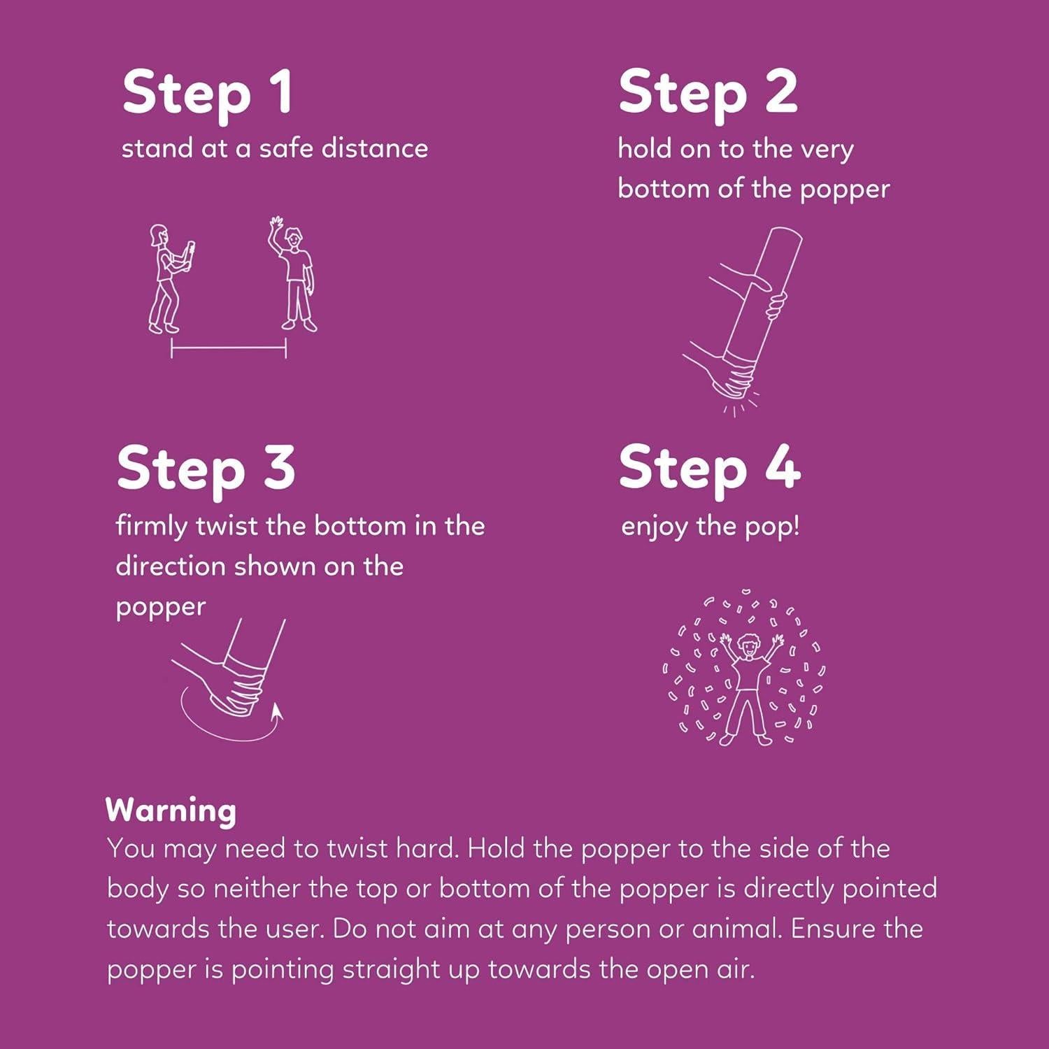 Cañones de Confeti Multicolores TUR - Paquete de 6 - 30.48 cm