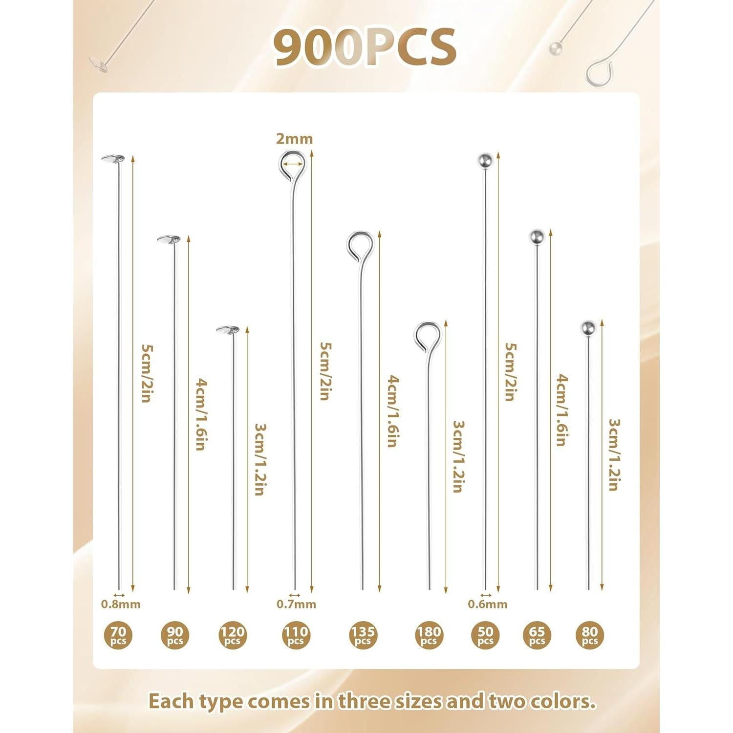 Kit de Pasadores de Ojos y Cabeza Plana FIVEIZERO 900 Piezas