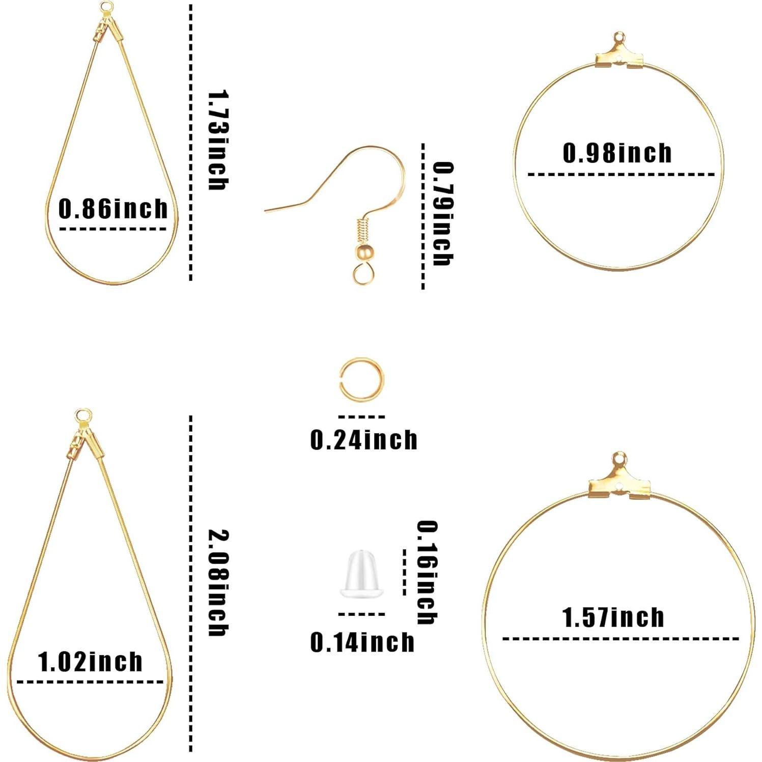 Kit de Fabricación de Pendientes ZHAO 400PCS Oro Plata DIY