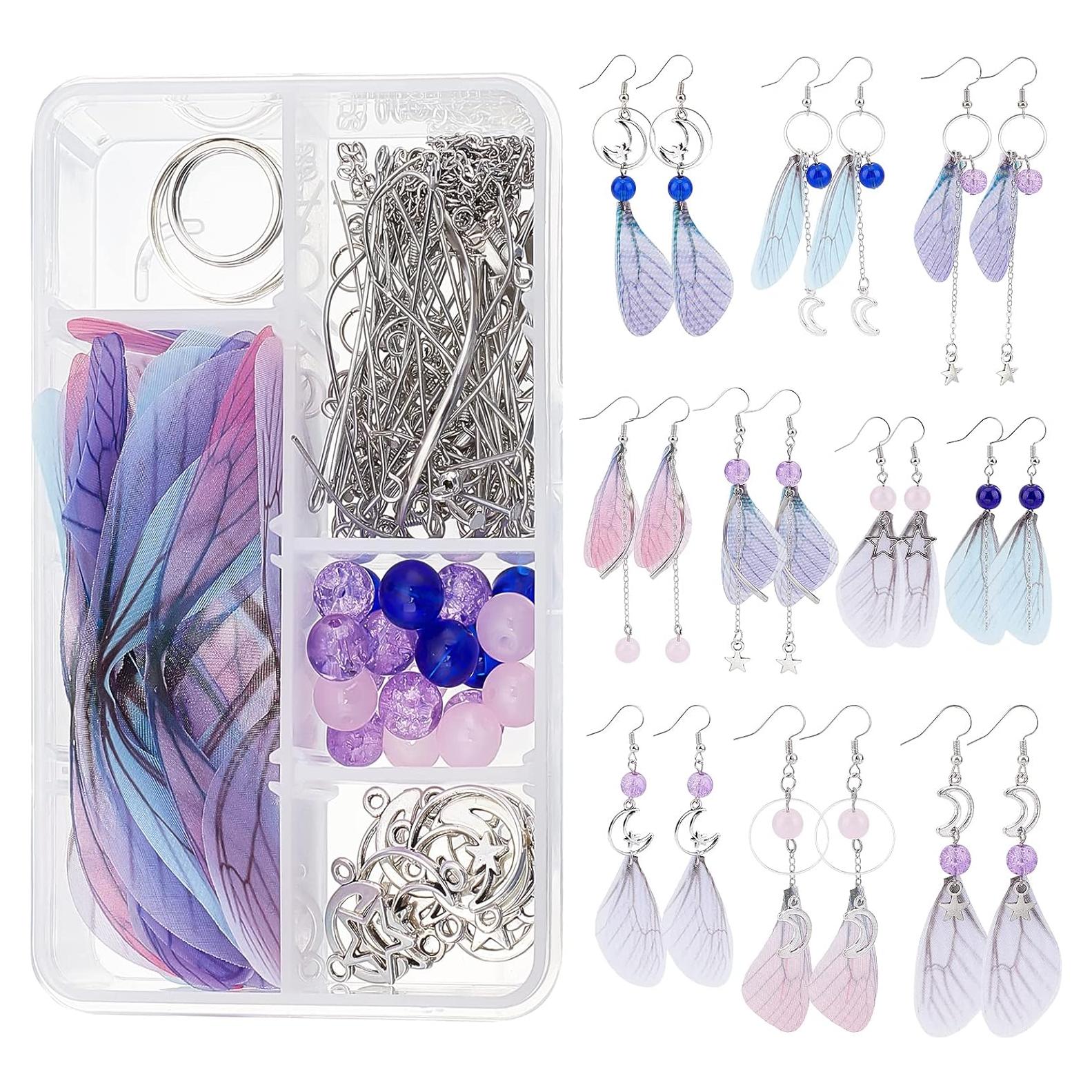 Kit de Fabricación de Pendientes DIY SUNNYCLUE - 10 Pares Mariposa