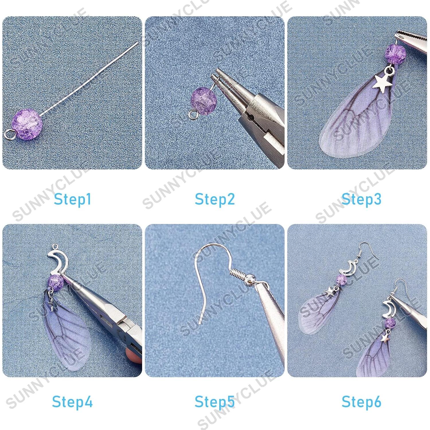 Kit de Fabricación de Pendientes DIY SUNNYCLUE - 10 Pares Mariposa