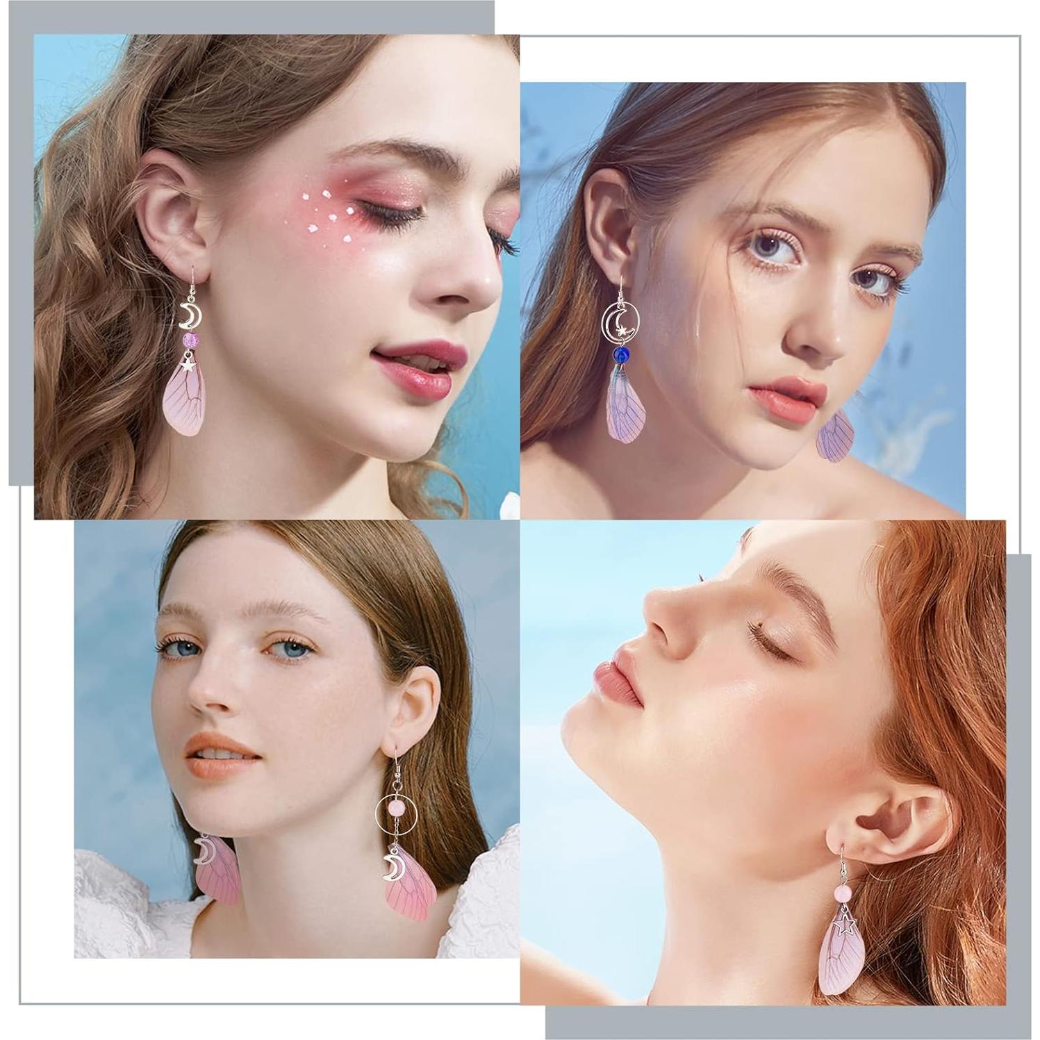 Kit de Fabricación de Pendientes DIY SUNNYCLUE - 10 Pares Mariposa