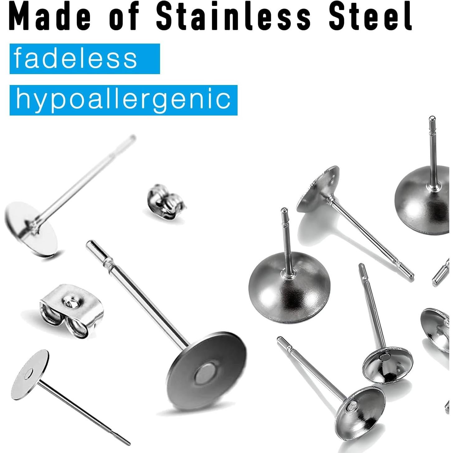 Kit de 800 Piezas para Hacer Pendientes Stino - Acero Inoxidable Hipoalergénico