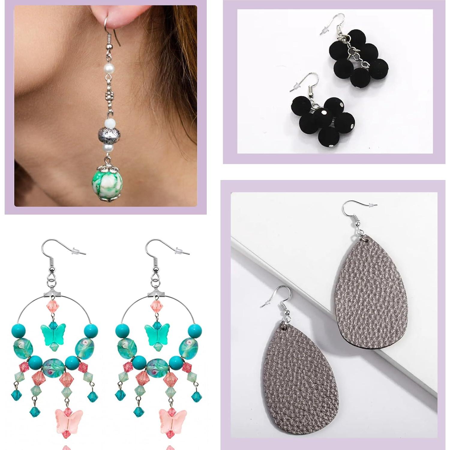 Kit de Ganchos de Aretes TOAOB 300pcs Acero Inoxidable Plata