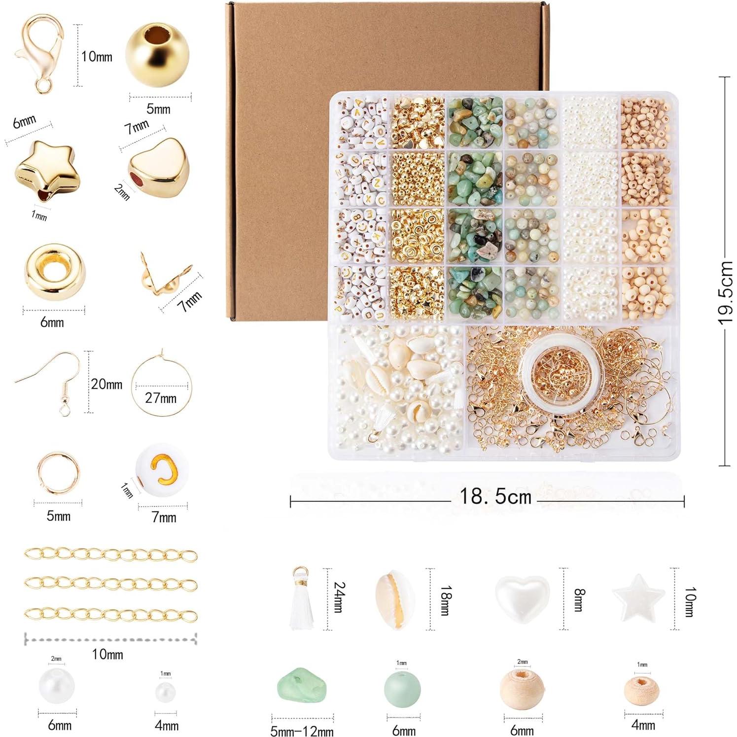 Kit de Fabricación de Joyas Xylise con Cuentas Naturales 335 Piezas