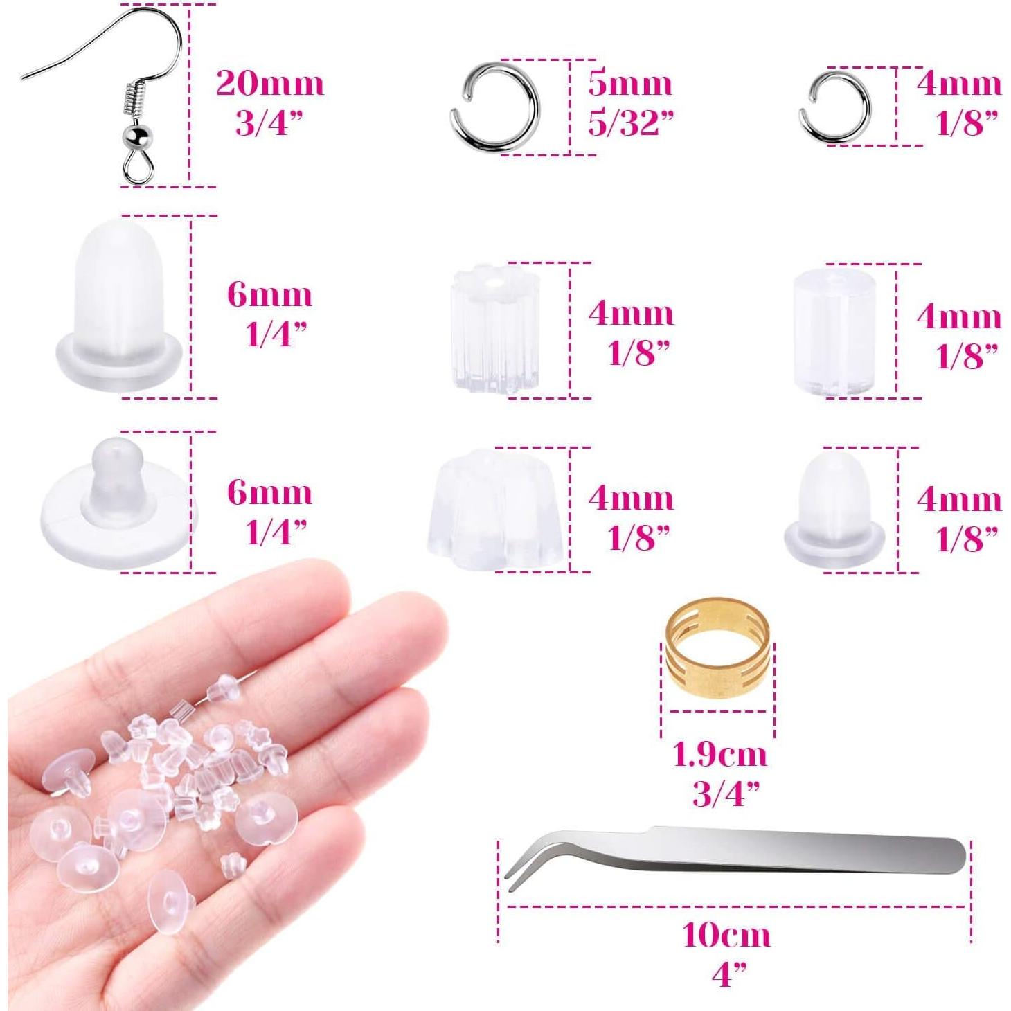 Kit de fabricación de aretes Anezus 1900 Piezas con ganchos