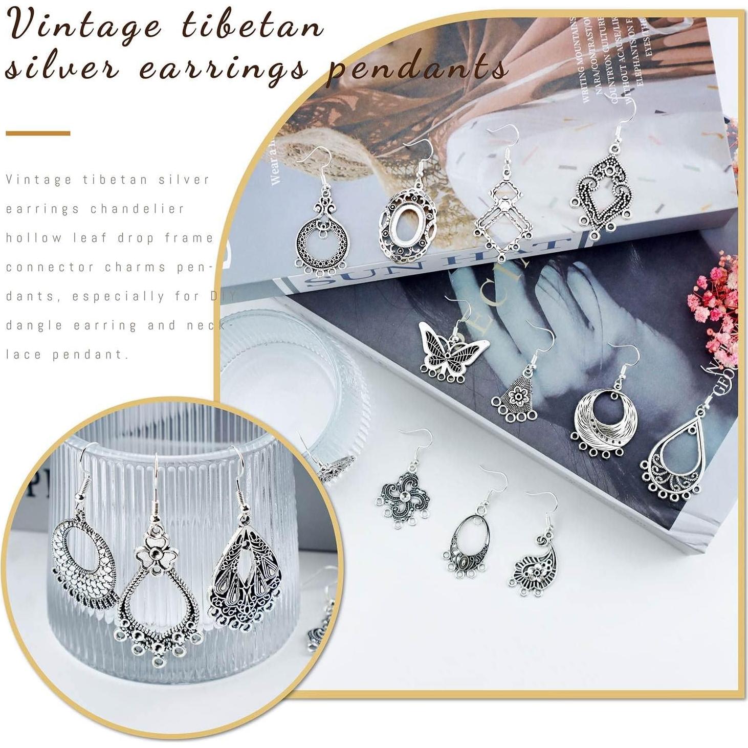 Kit de Joyería JIALEEY Aretes Candelabro Plata 60 Piezas