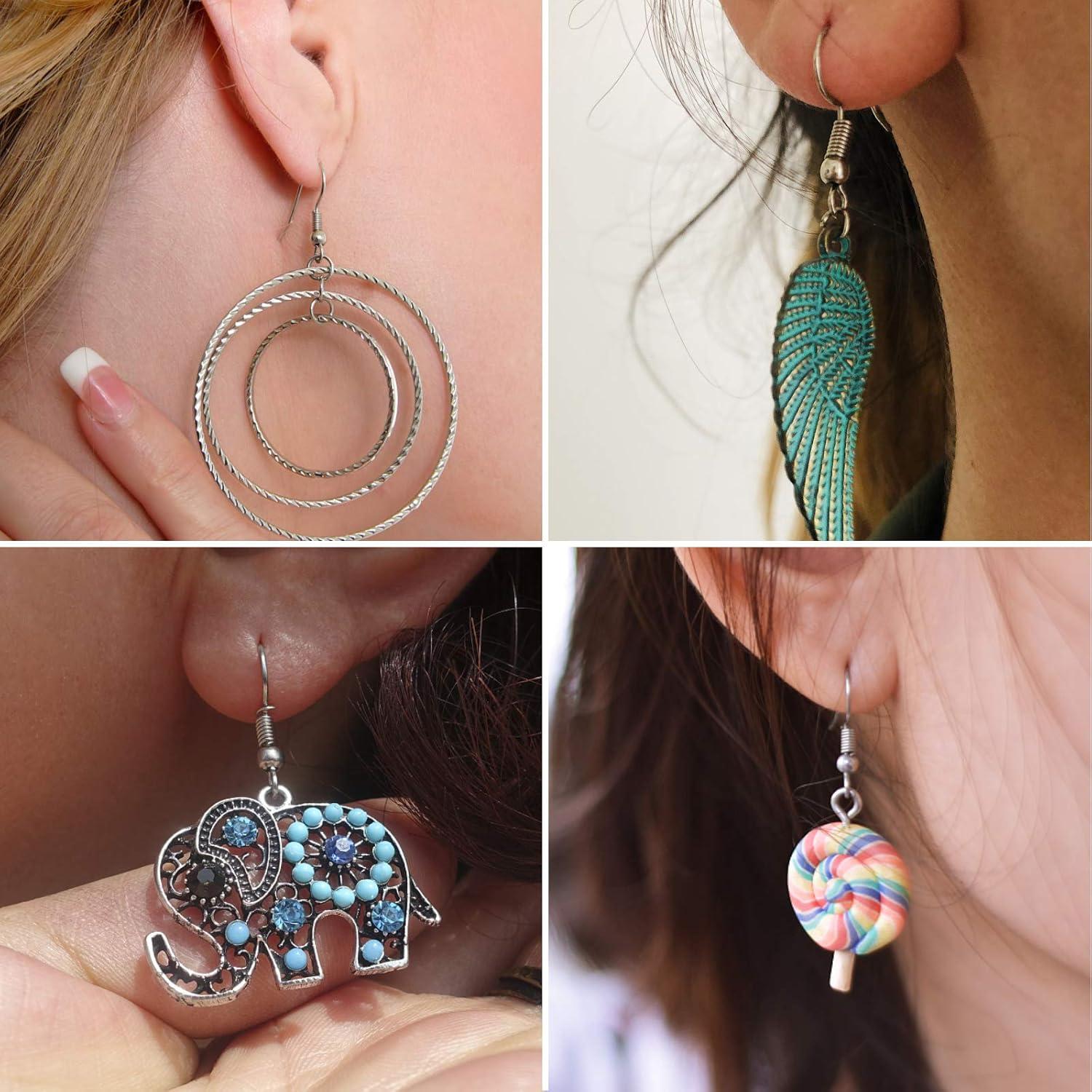 Kit 600pcs Ganchos de Aretes Acero Inoxidable GUFJUCH