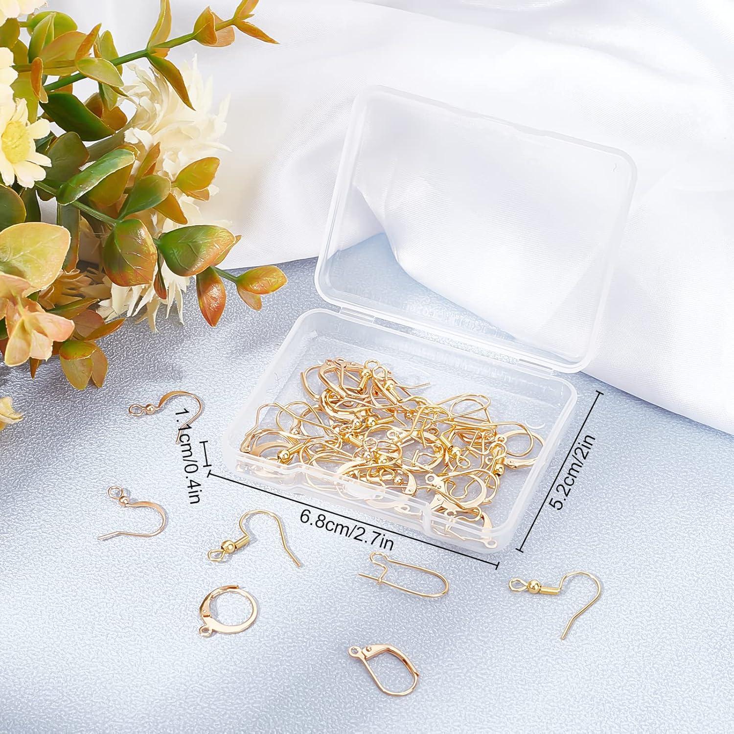 Beebeecraft Kit 50 Ganchos de Pendientes Oro 18K 5 Estilos